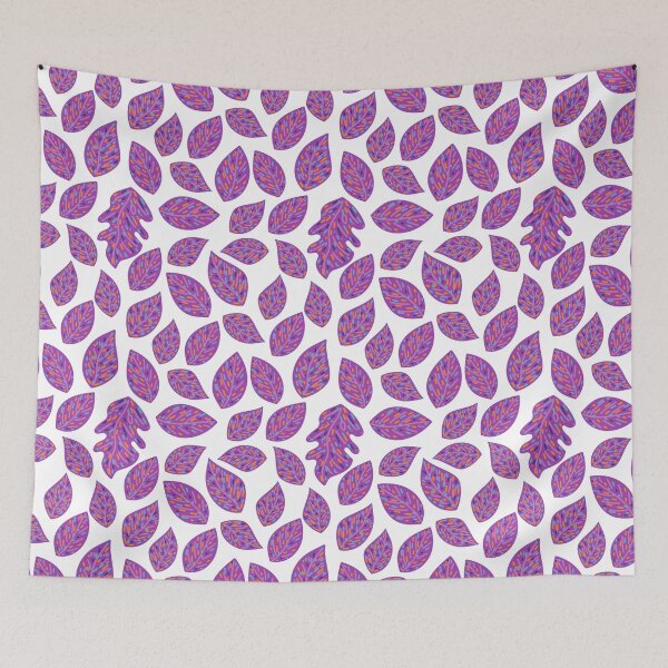 Item preview, purple leaves with colored lines designed and sold by huape.