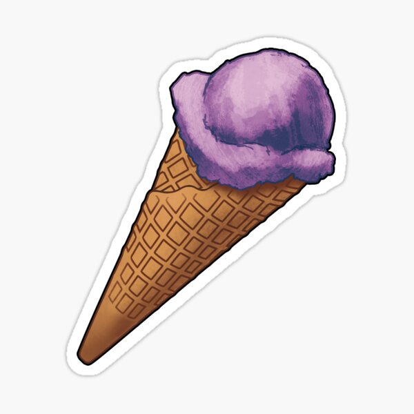 "Ube Ice Cream Cone" Sticker for Sale by torchbrenner Redbubble