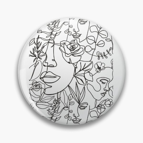 Item preview, floral women face minimalist designed and sold by kotsdesign.