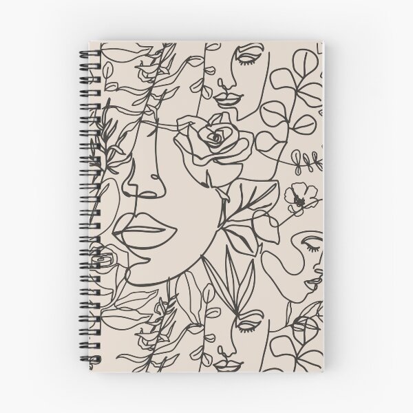 Item preview, floral women face minimalist designed and sold by kotsdesign.