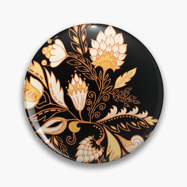 Item preview, Golden pine flower in pure black background designed and sold by Amirsaat.