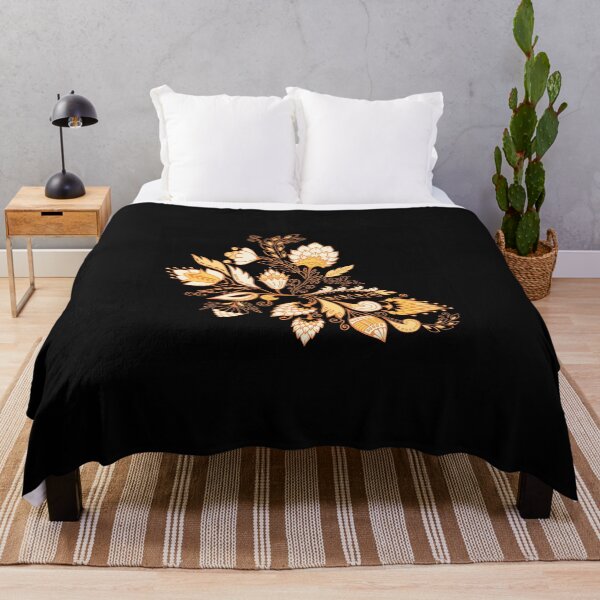 Item preview, Golden pine flower in pure black background designed and sold by Amirsaat.