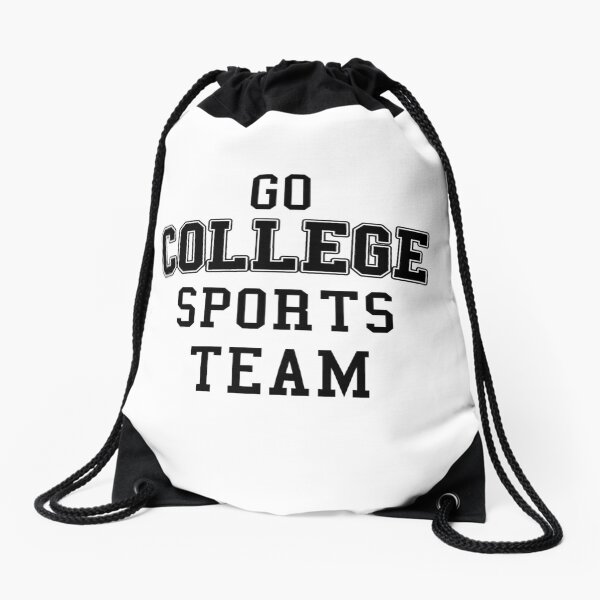 Go College Sports Team Black Drawstring Bag