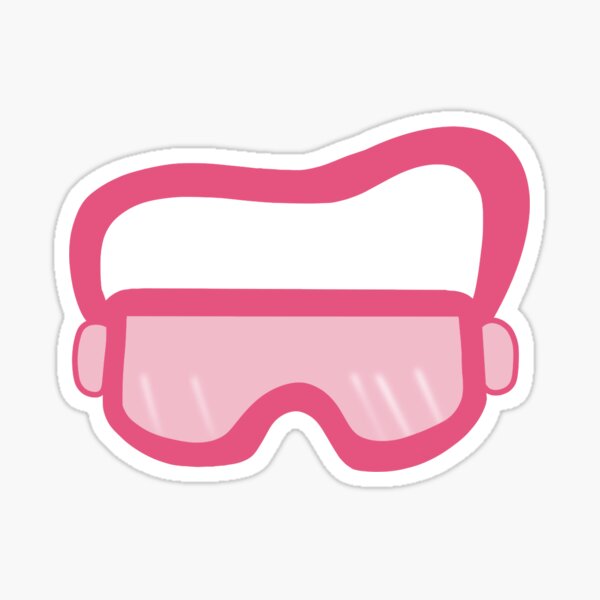 "Pink Safety Goggles " Sticker for Sale by MandMEmbroidery Redbubble