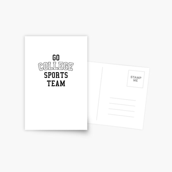 Go College Sports Team White Postcard