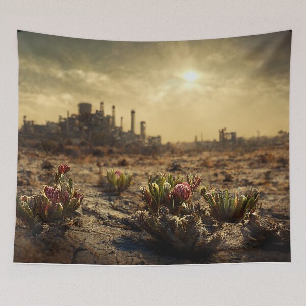 Item preview, The First Flower to Bloom After an Apocalypse II - Fallout Wasteland Landscape Cinematic Digital Photography designed and sold by Nicky-Valentine.