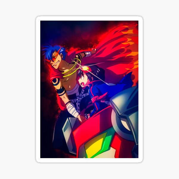 "Kamina Gurren Lagann Fanart" Sticker for Sale by Spacefoxart | Redbubble