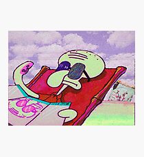 Vaporwave Low-FI Aesthetic Squidward Photographic Print