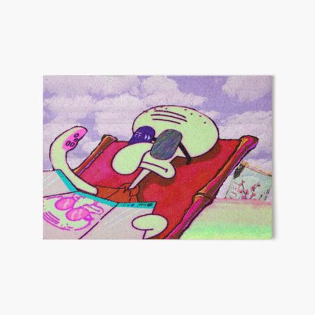 Vaporwave Low-FI Aesthetic Squidward Art Board Print