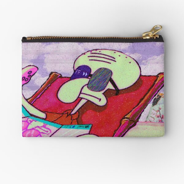 Vaporwave Low-FI Aesthetic Squidward Zipper Pouch