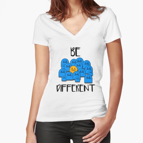 Be Different Fitted V-Neck T-Shirt