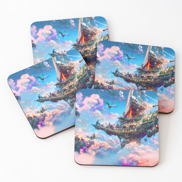 Item preview, Pirate Ship Floating over a beautiful view designed and sold by amyr-aia.