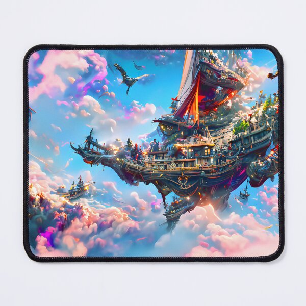 Item preview, Pirate Ship Floating over a beautiful view designed and sold by amyr-aia.