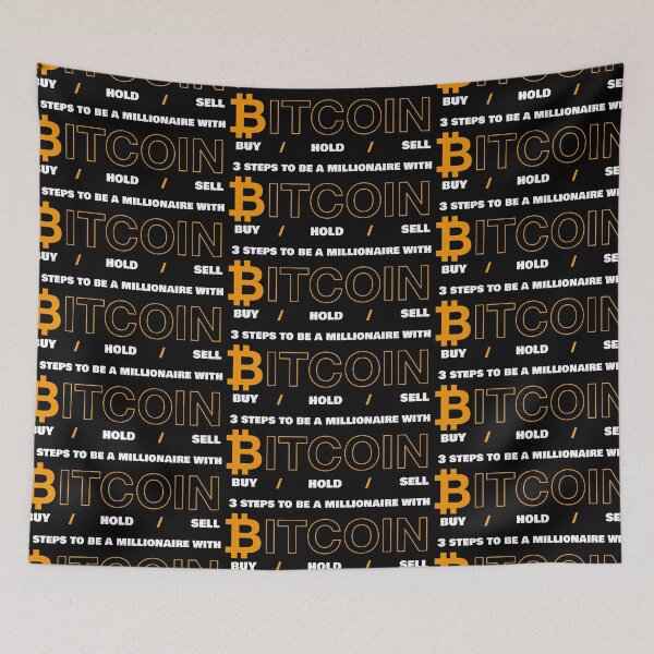 Item preview, 3 steps to be a millionaire with Bitcoin, buy, hold, sell, designed and sold by HBWOLFARTS.