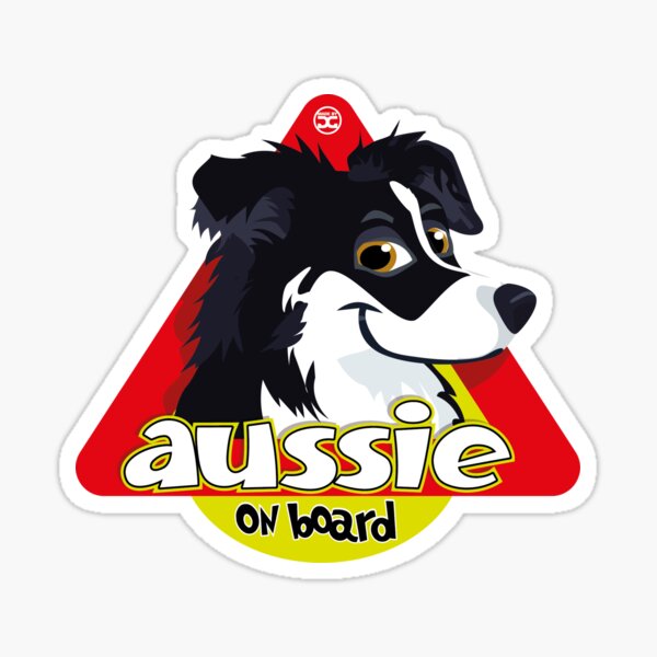 Aussie On Board - Black White Sticker