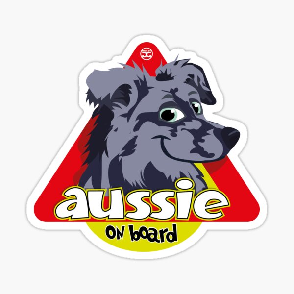 Aussie On Board - Blue Merle Sticker
