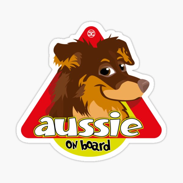 Aussie On Board - Brown Tan Sticker