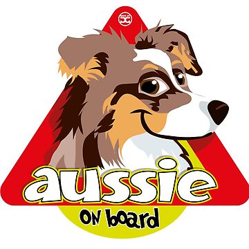 Artwork thumbnail, Aussie On Board - Brown Merle tricolor by DoggyGraphics