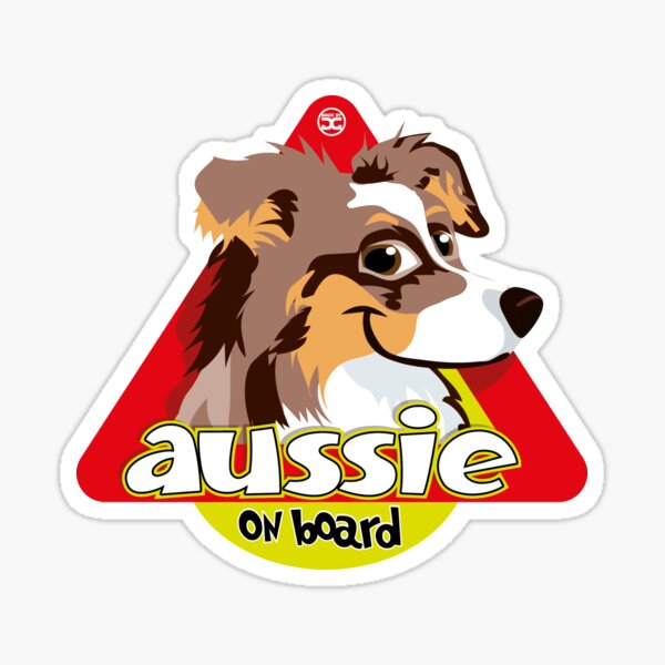 Aussie On Board - Brown Merle tricolor Sticker