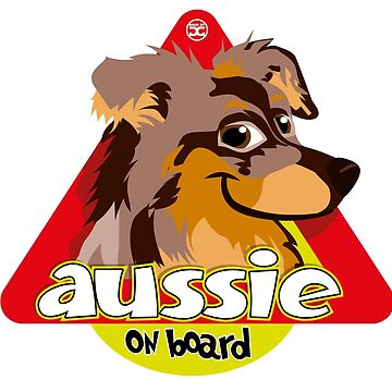 Artwork thumbnail, Aussie On Board - Brown Merle Tan by DoggyGraphics