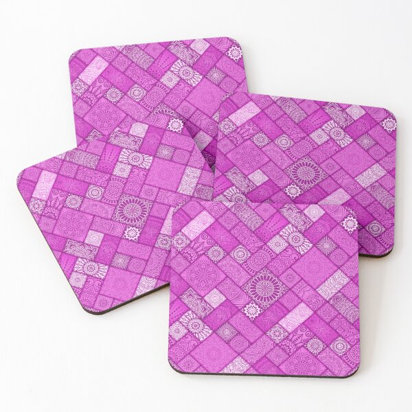 Item preview, Shades of Pink Indian Diagonal Floral Tiles pattern designed and sold by Art-by-Geoff.