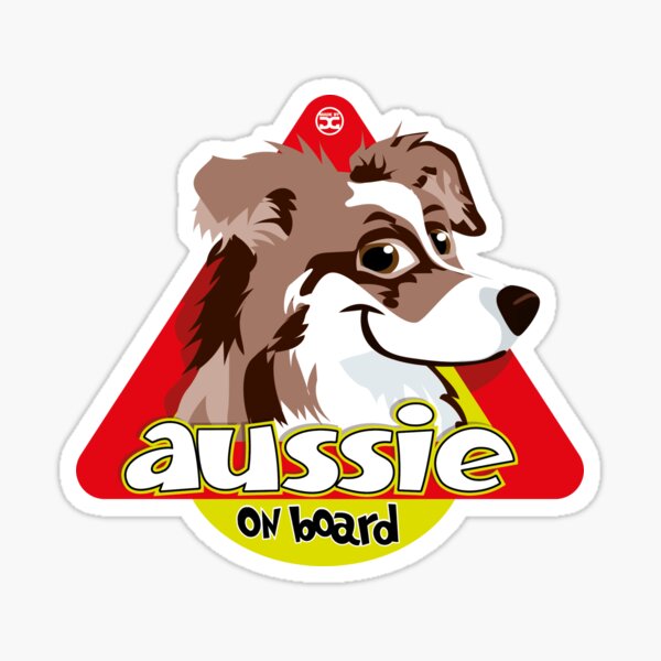 Aussie On Board - Brown Merle Sticker