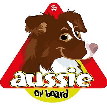 Artwork thumbnail, Aussie On Board - Brown White by DoggyGraphics