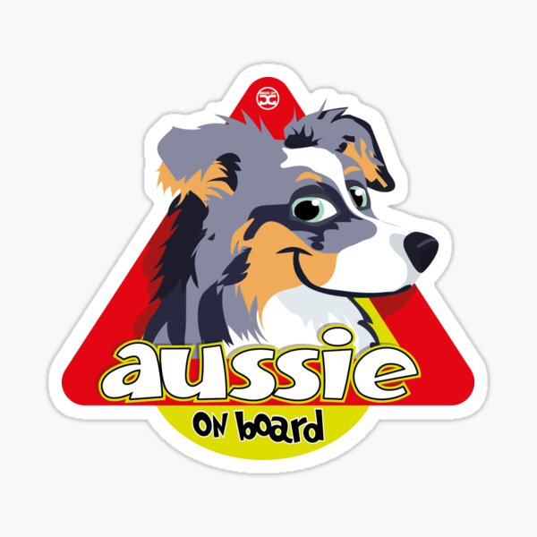 Aussie On Board - Ble Merle Tricolor Sticker