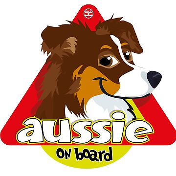 Artwork thumbnail, Aussie On Board - Brown Tricolor by DoggyGraphics