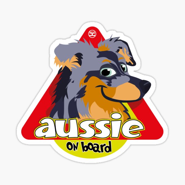 Aussie On Board - Blue Merle Tan Sticker