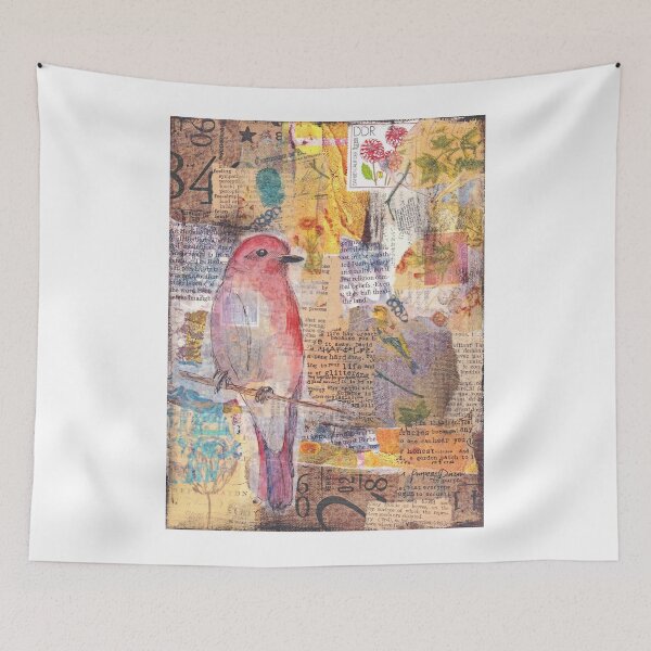 Item preview, Mixed media collage bird designed and sold by kittyvdheuvel.
