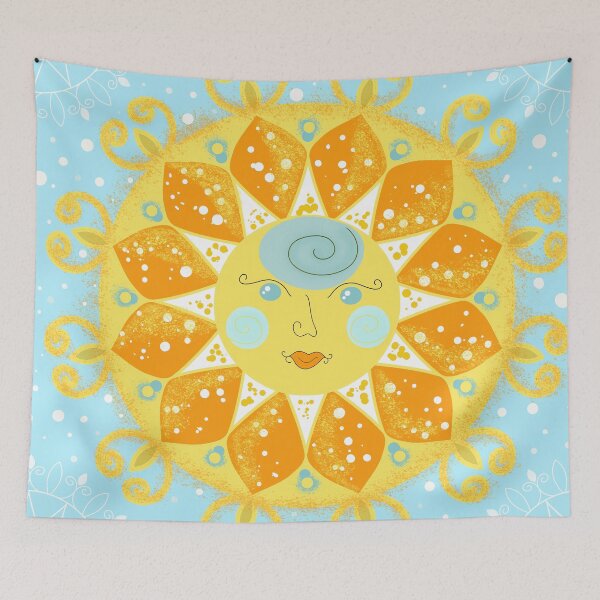 Item preview, Kawaii Cute Sun Face Mandala designed and sold by AleFairyland.