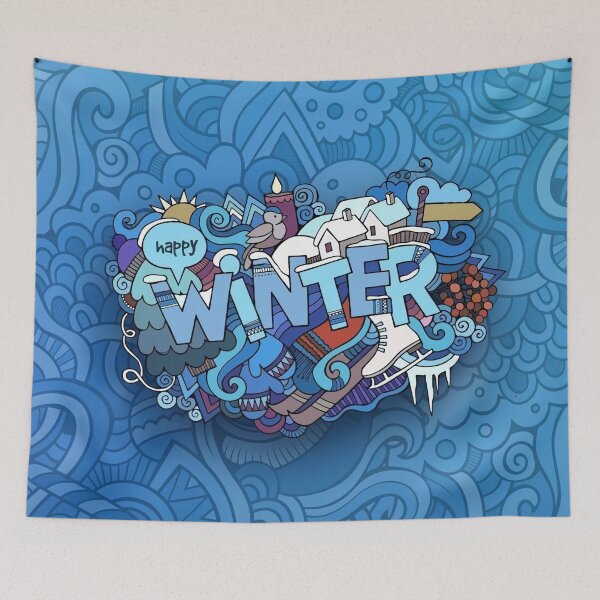 Item preview, Doodle Art | HAPPY WINTER designed and sold by wiliamiegw.