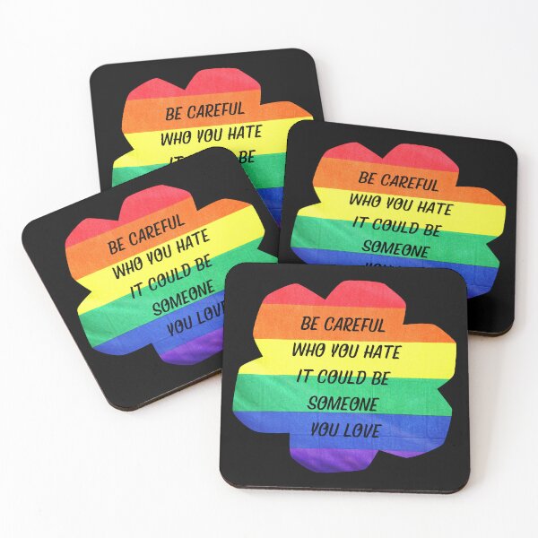 Item preview, Be Careful Who You Hate It Could Be Someone You Love Rainbow Flower In Black designed and sold by LuckyKermit.