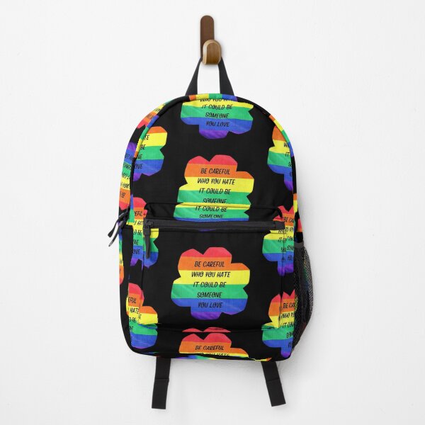 Item preview, Be Careful Who You Hate It Could Be Someone You Love Rainbow Flower In Black designed and sold by LuckyKermit.