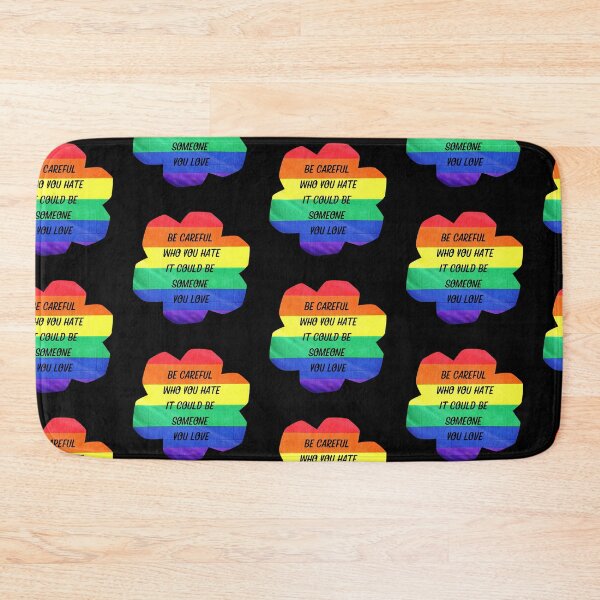 Item preview, Be Careful Who You Hate It Could Be Someone You Love Rainbow Flower In Black designed and sold by LuckyKermit.