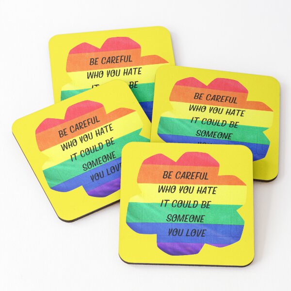 Item preview, Be Careful Who You Hate It Could Be Someone You Love Rainbow Flower In Yellow designed and sold by LuckyKermit.