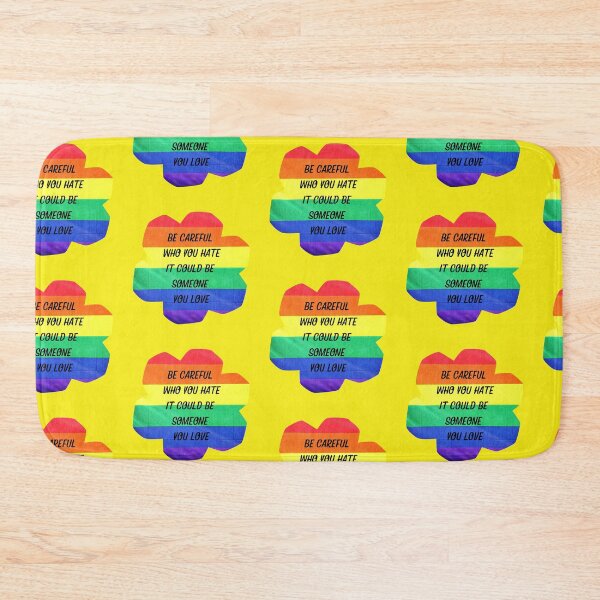 Item preview, Be Careful Who You Hate It Could Be Someone You Love Rainbow Flower In Yellow designed and sold by LuckyKermit.