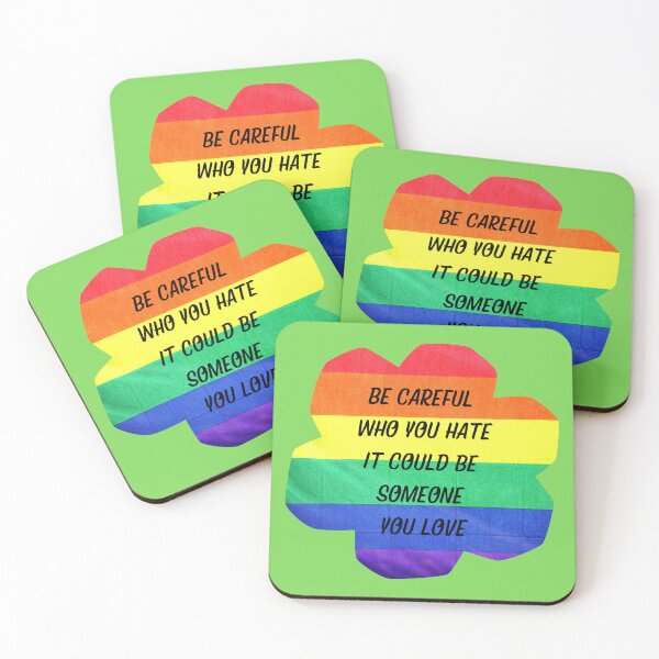 Item preview, Be Careful Who You Hate It Could Be Someone You Love Rainbow Flower In Green designed and sold by LuckyKermit.
