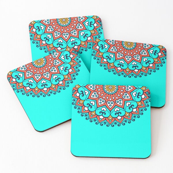 Item preview, Turquoise Blue and Orange Boho Design designed and sold by Divine Ease.
