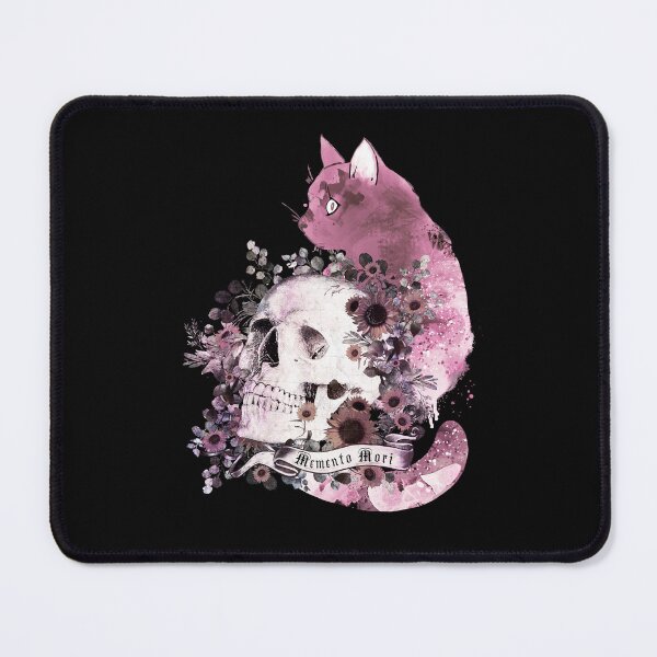 Item preview, Cat and floral Skull with flowers and leaves , memento mori, cat skull, witch, goth, watercolor designed and sold by Collagedream.