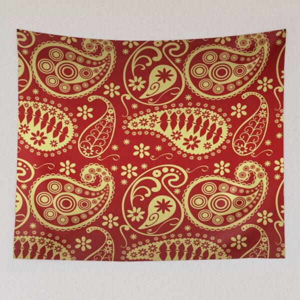 Item preview, Gold And Red Paisley Pattern designed and sold by MurphyMorganGifts.