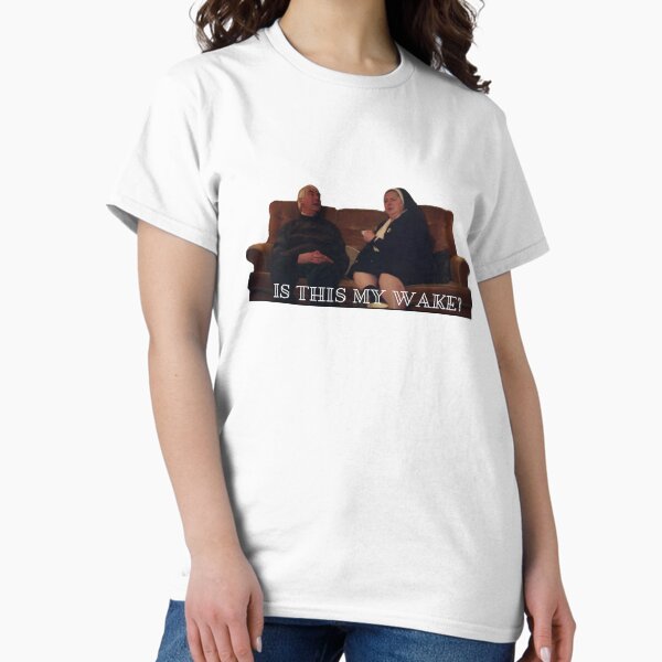 Vista previa del artículo con la obra «Derry Girls, ¿es este mi velatorio?», diseñado y vendido por TShirtTiger.