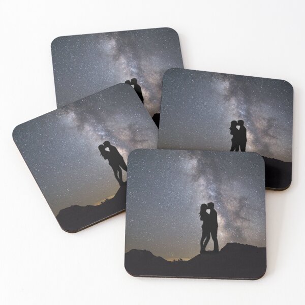 Item preview, Silhouette of Couple Kissing at Night with Stars and Milky-Way Background designed and sold by Brasilia.