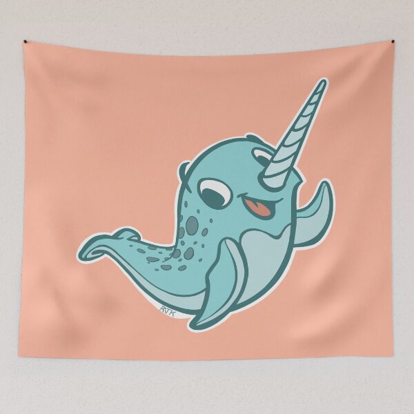 Item preview, Happy Little Narwhal Waves Hi! designed and sold by RJKpoyp.