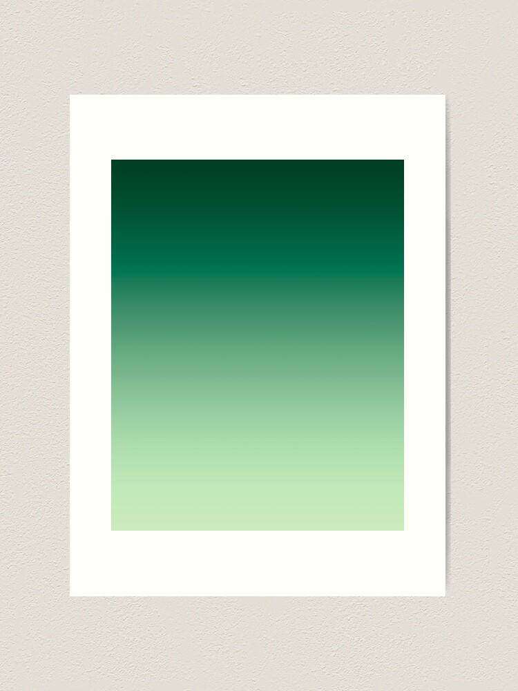 Ombre White to Green to Black | Art Board Print