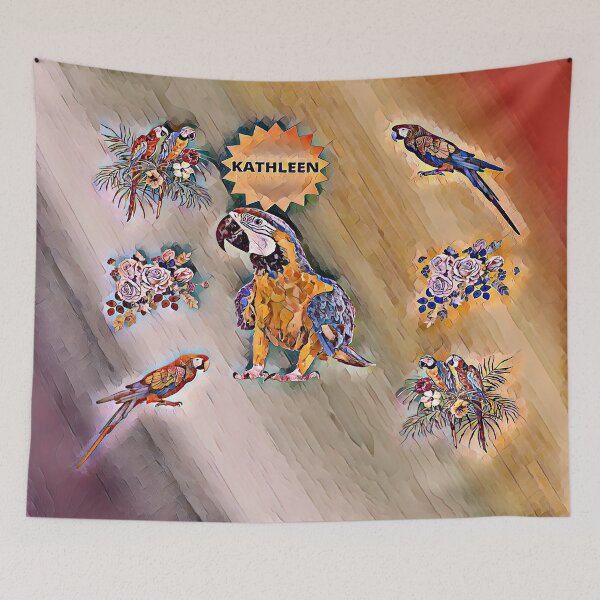 Item preview,  KATHLEEN (PARROT HAPPY HELLO OIL PAINTING) designed and sold by lovingtouch.