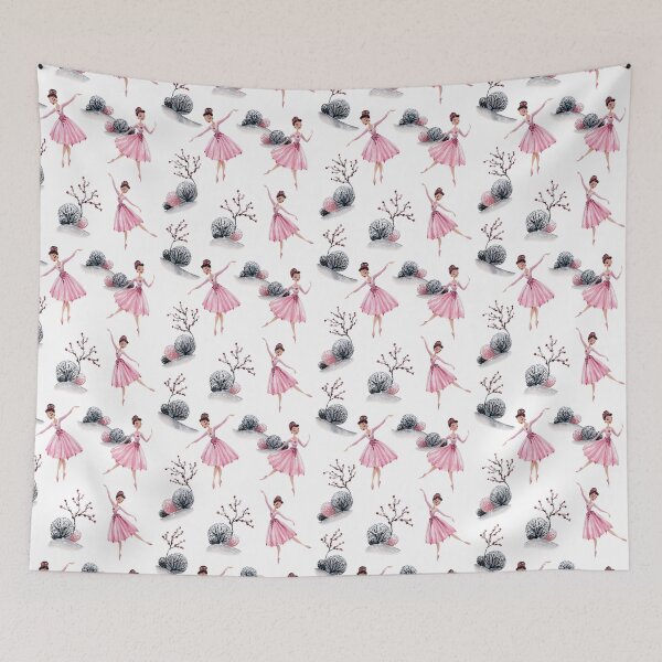 Item preview, Ballerina pattern for ballet girls pink winter room decor  designed and sold by portrait4you.