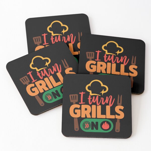 Item preview, I Turn Grills On - Funny Barbecue Grilling Pun designed and sold by DebbisPalette.