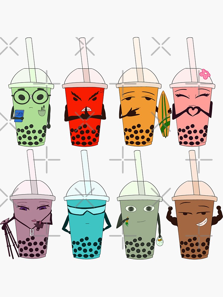 Cute Boba Baddies Which Are You Sticker For Sale By Thefoxywolfshop